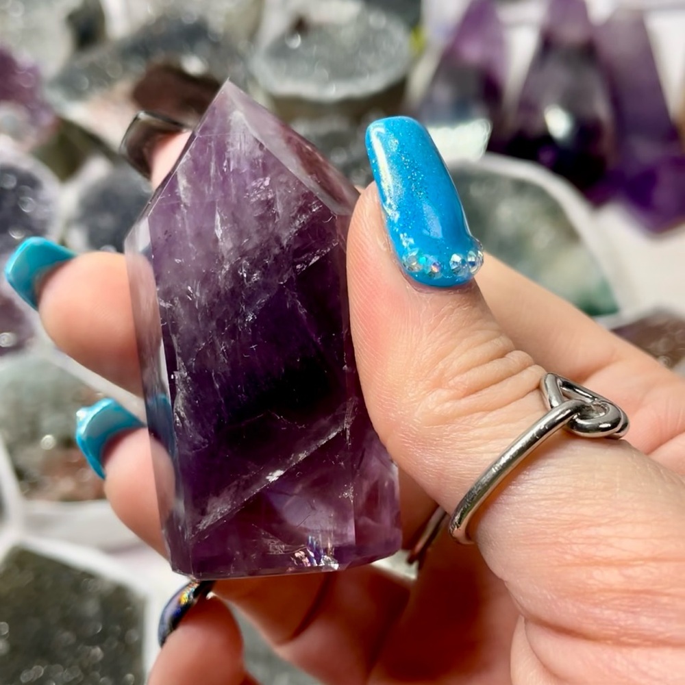 Brazilian Chevron Amethyst Tower